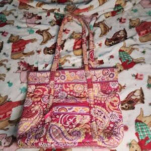 Vera Bradley Pink and Yellow Paisley Tote